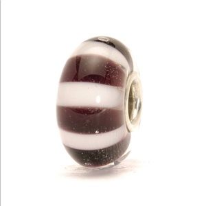 Trollbeads Authentic Black and White Stripe Bead